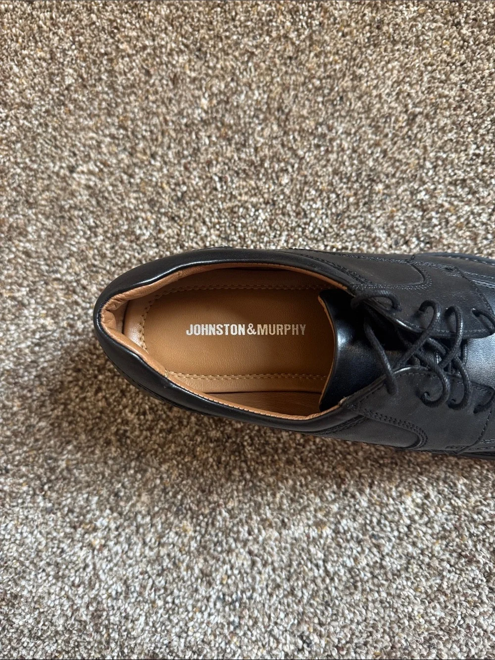 Men's Black Leather Lace-Up Dress Shoes